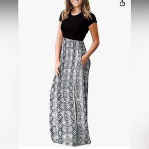 Haomeili Maxi Dress Snake Print Amazon Maxi Dress